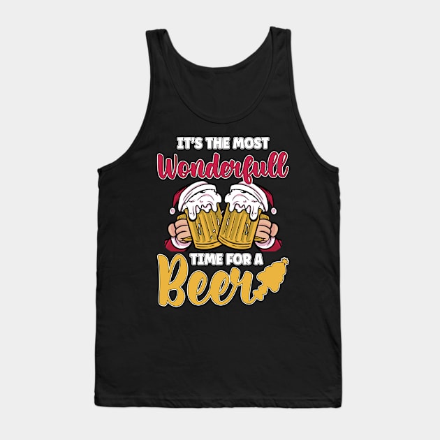 It’s the Most Wonderful Time for a Beer Christmas Gift Tank Top by JustCreativity